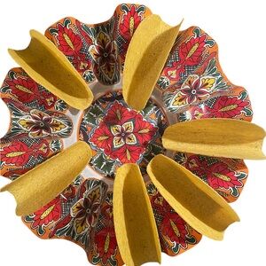 Prepara Taco Dish  Serving Tray Holds 10 shells Melamine Durable